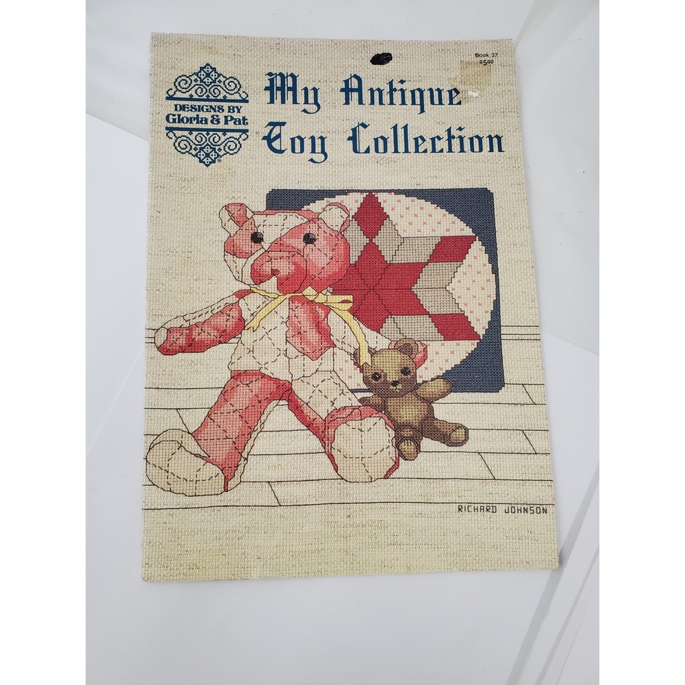Vintage 1985 Gloria & Pat My Antique Toy Collection Cross Stitch Pattern Book 37